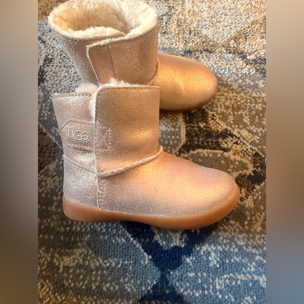 UGG Metallic and Cream Shearling Boots